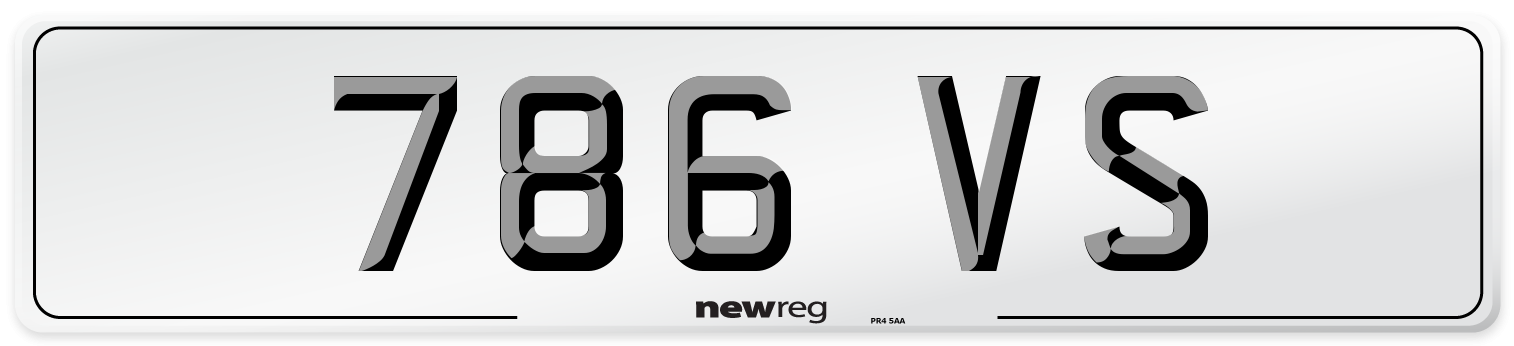 786 VS Number Plate from New Reg